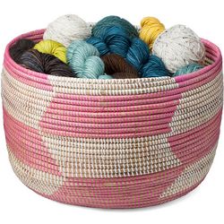 Handmade Herringbone Knitting Basket