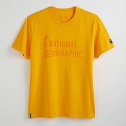 Men's Yellow Explorer T-Shirt with Vintage Logo