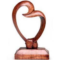 Heart Bond Wood Statuette