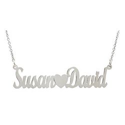 Personalized Couple's Names Sterling Silver Necklace