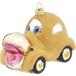 Personalized Character Yellow Car Ornament