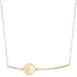 14K Yellow Gold Single Initial Bar Necklace