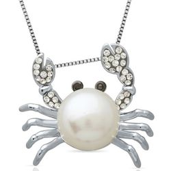 Freshwater Cultured Pearl and Crystal Crab Pendant