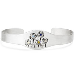 Sterling Silver Dandelion Cuff Bracelet