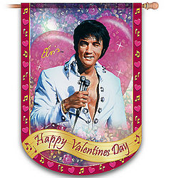 Elvis Happy Valentine's Day Indoor Outdoor Flag