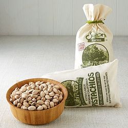 Natural Pistachios in Burlap Bag