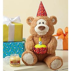 Happy Birthday Animated Bear with Jar Candle