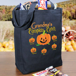 Pumpkin Patch Personalized Halloween Tote Bag