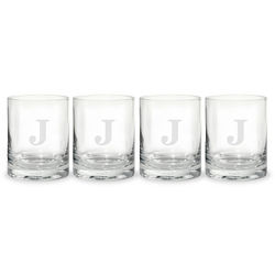 Monogram J Double Old Fashioned Glasses