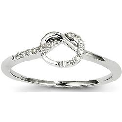 14k White Gold Diamond Twist Promise Ring