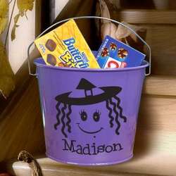 Personalized Witch Halloween Bucket