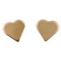 14k Gold 4mm Heart Stud Earrings