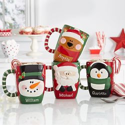 Personalized Festive Friends Christmas Mugs