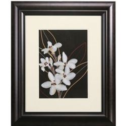 Orchid Branch Brown and White Flower Framed Wall Art - FindGift.com