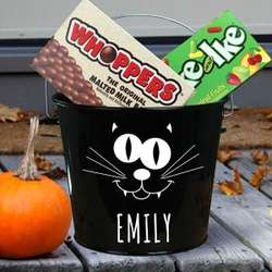 Halloween Black Cat Candy Bucket