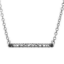 Sterling Silver Filigree Bar Necklace