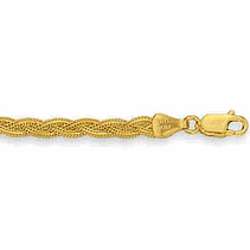 14k Yellow Gold Braided Fox Chain Anklet