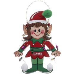 Silly Elf Girl Personalized Christmas Ornament