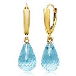 Blue Topaz Drop Earrings in 14K Gold