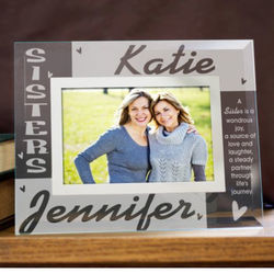 Personalized A Sister Is A Wondrous Joy Glass Photo Frame