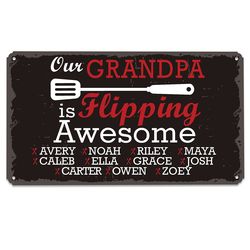 Personalized Flipping Awesome Metal Sign