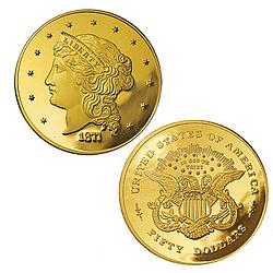 50 Dollar Gold Half Union Coin Replica from 1877 - FindGift.com