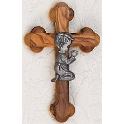 Baby Boy's 5" Olivewood Cross