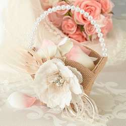 Burlap and Lace Flower Basket