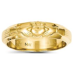 14K Gold Men's Claddagh Ring