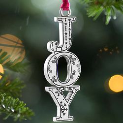 Joy Pewter Christmas Ornament