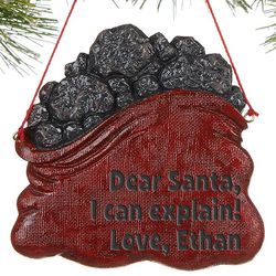 Personalized You've Been Naughty Coal Christmas Ornament