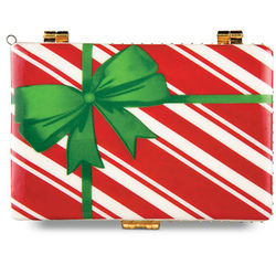 Candy Striped Gift Box Gift Card Christmas Ornament