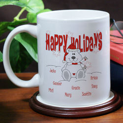 Happy Holidays Personalized Christmas Coffee Mug