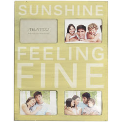 Sunshine Feeling Fine 4-Opening Wall Plaque in Yellow