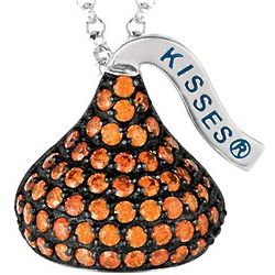 Sterling Silver January Birthstone Hershey's Kiss Necklace