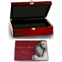 Personalized Rosewood Jewelry Box with Silver Accents