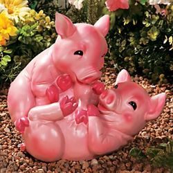 Playful Piglets Garden Statue