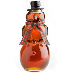 Maple Syrup in a Snowman Glass Bottle