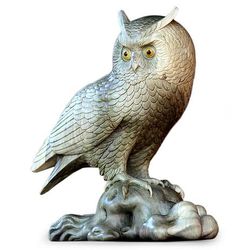 Wise Owl Wood Statuette