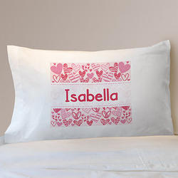 Hearts of Love Personalized Pillowcase