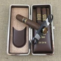 Personalized Folding Cigar Case with Spanish Cedar Lining