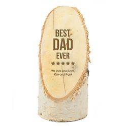 Personalized Best Dad Ever Natural Birch Wood Plaque
