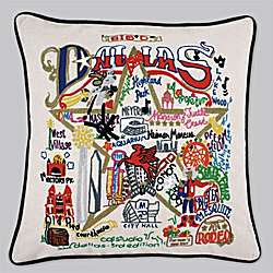 Hand Embroidered Dallas Accent Pillow