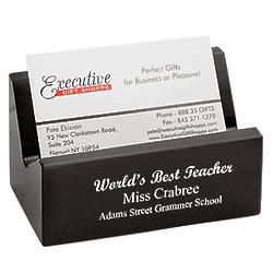 World's Best Teacher Personalized Business Card Display