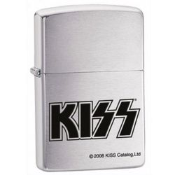 Personalized Kiss Brushed Chrome Zippo Lighter