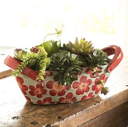 Ceramic Floral Bowl Planter