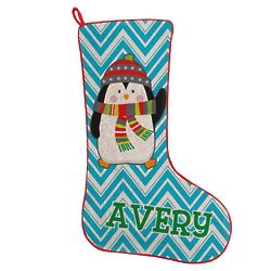 Personalized Christmas Character Stocking in Blue and Green
