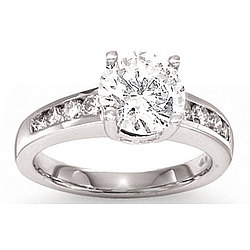 14k Gold Diamond Engagement Ring - Add Custom Set Center Stone