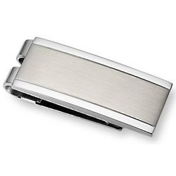 Dapper Brushed and Polished Stainless Steel Money Clip