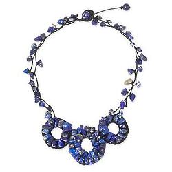Hill Tribe Diva Lapis Lazuli Beaded Necklace